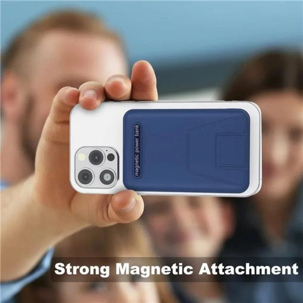 Magnetic Power Bank, 10000mAh Foldable Wireless Portable Charger with USB-C